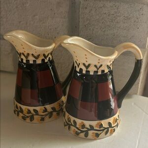 Jim Shore Ceramic Mini Pitcher - Pair